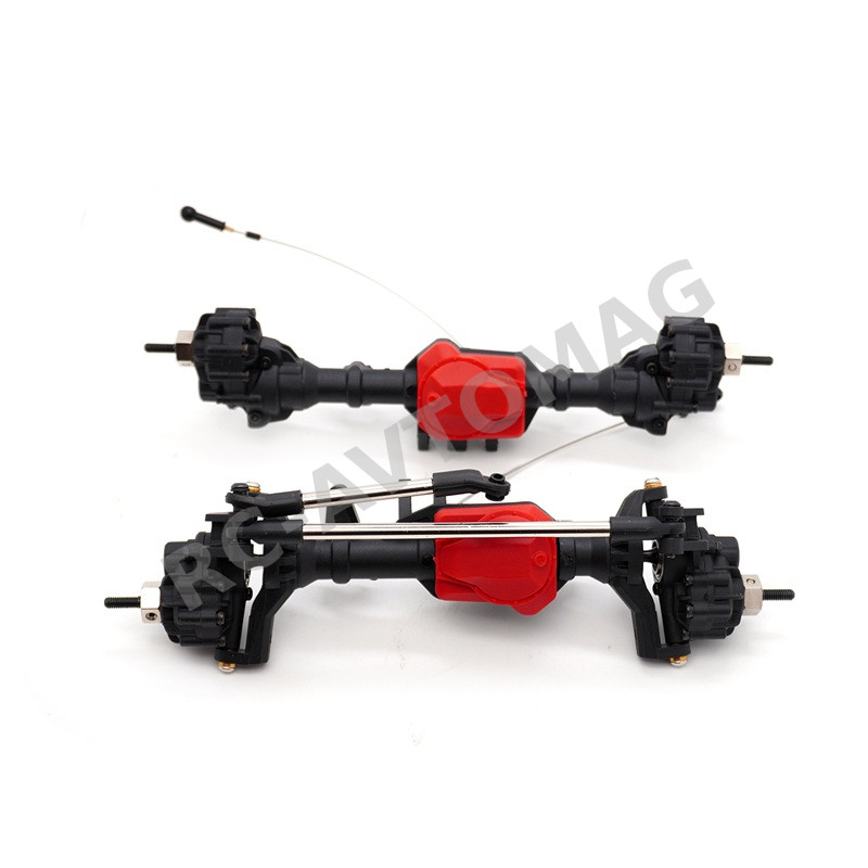 Передний и задний мосты в сборе с блокировками RC-Avtomag (#AV-P8563/8564) Aluminum Front & Rear Axles B: Black  для RC моделей 1/10