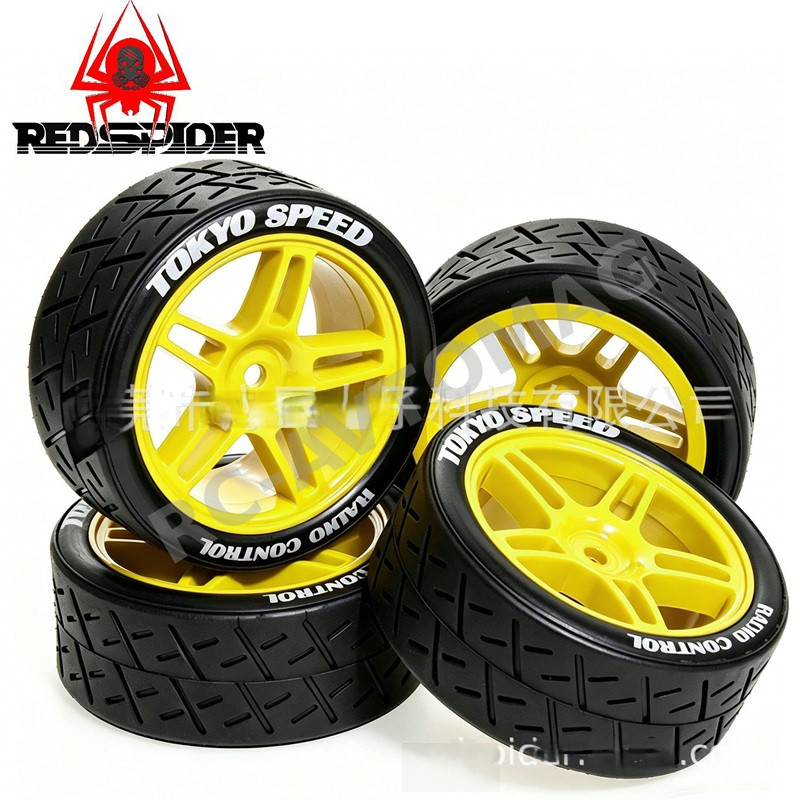Колеса шоссейные Red Spider (#R559Y) для RC моделей в масштабе 1/10 Tamiya TT‑01, TT‑02, XV‑02 и Koushou FW06 Unlimited