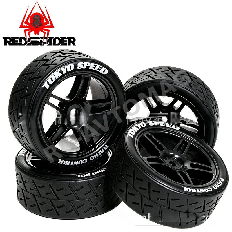 Колеса шоссейные Red Spider (#R559BK) для RC моделей в масштабе 1/10 Tamiya TT‑01, TT‑02, XV‑02 и Koushou FW06 Unlimited
