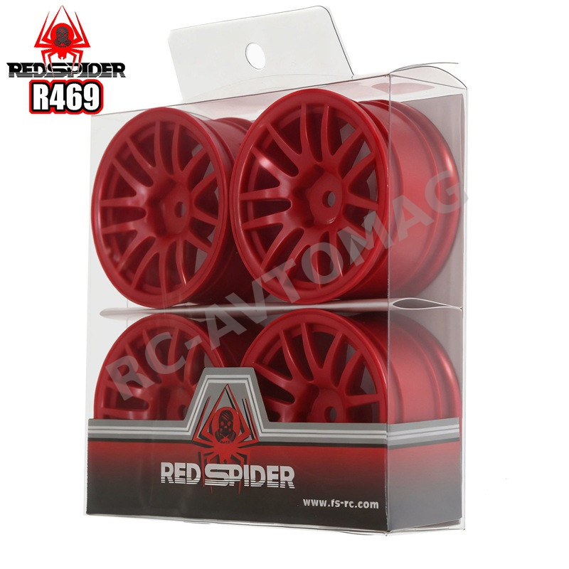 Диски Red Spider (#R469RED) литье для шоссейных, дрифт моделей в масштабе 1/10