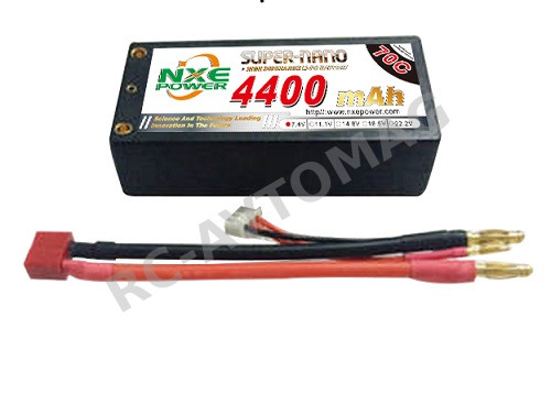Аккумулятор Li-Po NXE (#NXEC4400/70-2S2PShorty Pack) 7.4V 4400mAh 70С