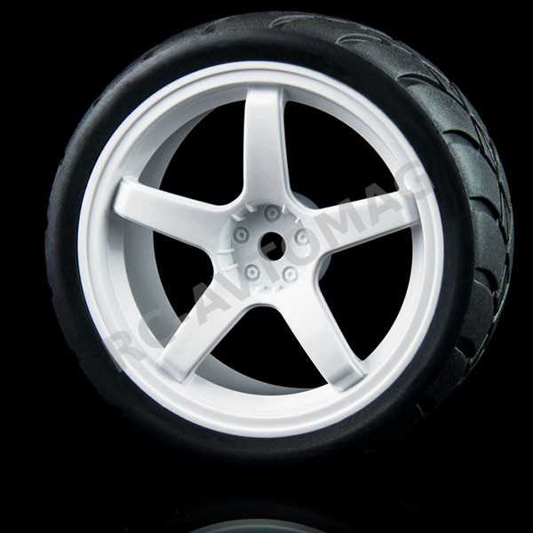 Колеса MST (#103019W) White Arc Tire w/ 7 Spoke 2 rib Wheels offset (+3)+ (4P)
