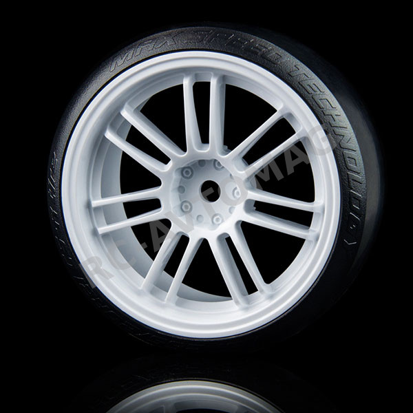 Колеса MST (#103020W) White arc Tire w/ 7 Spoke 2 rib Wheels Offset (+3) (4P)