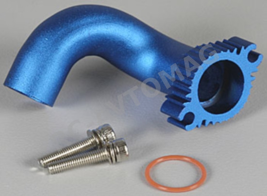 Патрубок Traxxas (#TRX5287) Aluminum Header Anodized Blue Nitro Rustler