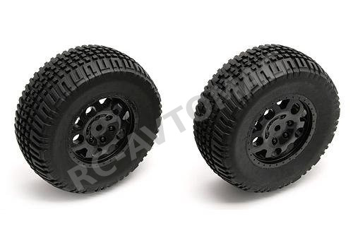 Колёса внедорожные Associated (#9813) Tire/Wheel Rear Black SC10 (2)