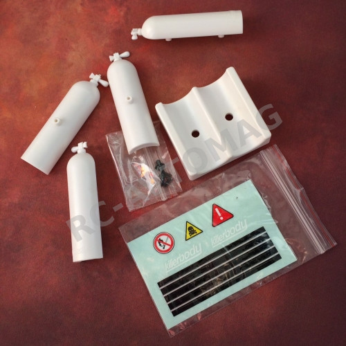 Баллон масштабный Killerbody (#48430) Plastic Oxygen Bottle Set Fit for 1/10 RC Track