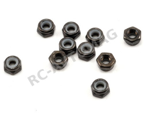 Гайки колёсные Axial (#AXA1052) Thin Nylon Locking Hex Nut M3 Black