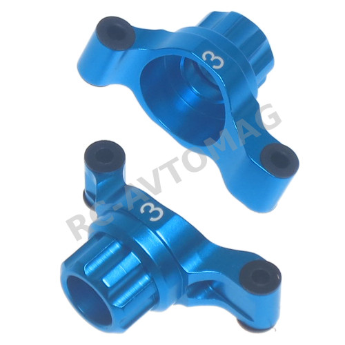 Чашки задние Yeah Racing (#TT02-007-3BU) Aluminum Rear Hub/Knuckle Arm 3 Degree For Tamiya TT02