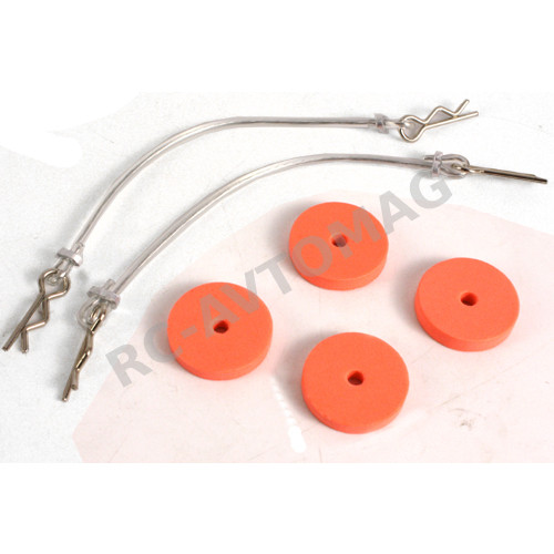 Клипсы Yeah Racing (#YA-0240RD) Body Protect Sponge Pad BU with wire 75mm clip set for all 1/10