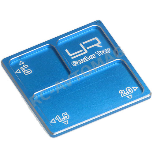Стенд Yeah Racing (#YA-0330BU) 2 in 1 Aluminum Camber Gauge Tray 1.0 1.5 2 Angles Blue For 1/10