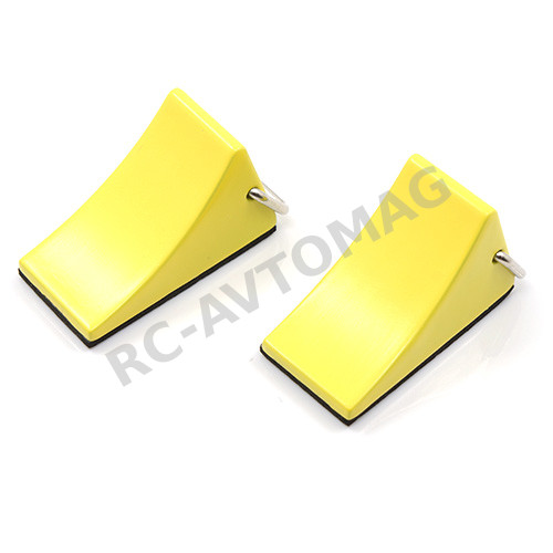 "Башмак" масштабный Yeah Racing (#YA-0383) 1/10 RC Rock Crawler Accessory Reifenstopper 2pcs Yellow For Tractor Truck