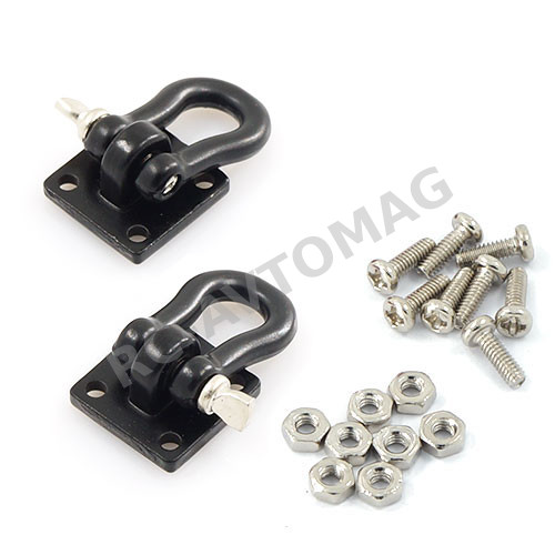 Крюк металлический Yeah Racing (#YA-0378) 1/10 RC Rock Crawler Accessories Heavy Duty Shackle w/ Mounting Bracket Fit 3Racing CR01-27 Winch Black